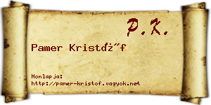 Pamer Kristóf névjegykártya
